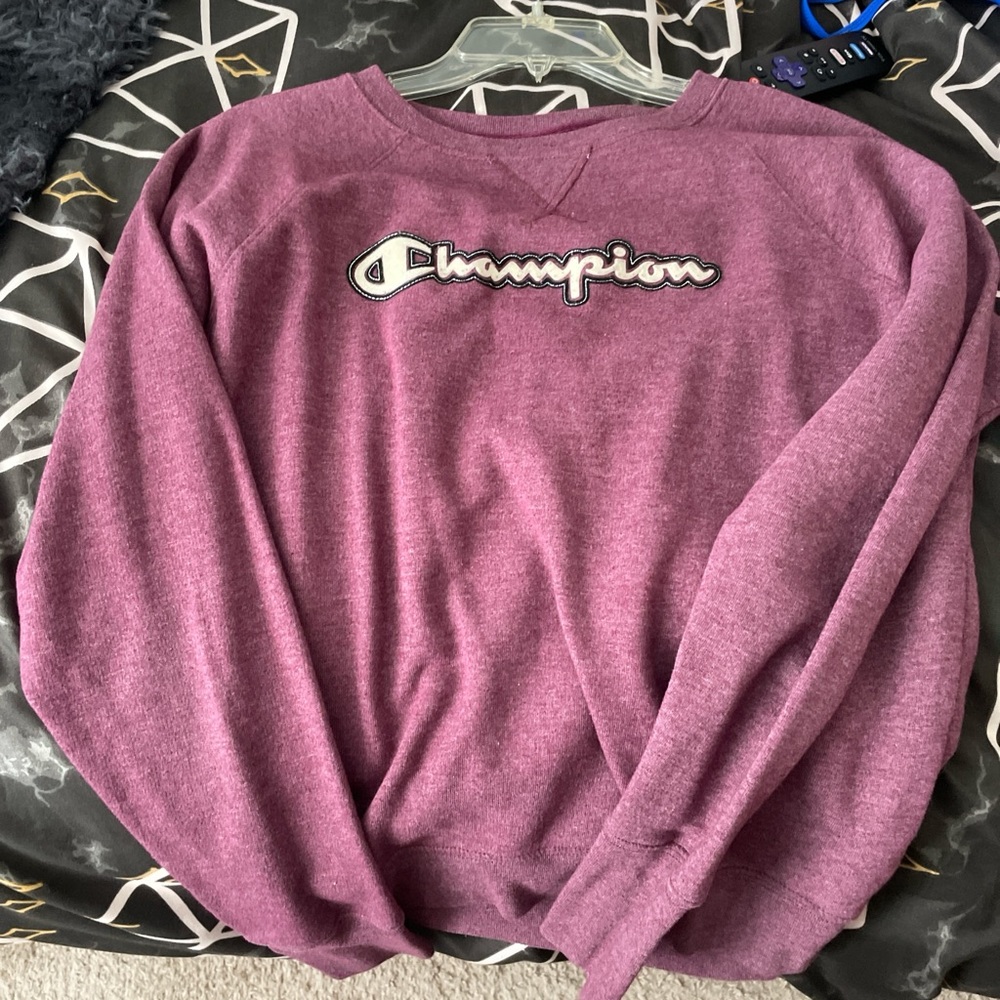 Champion Purple Crewneck Sweater Soft Cotton Blend